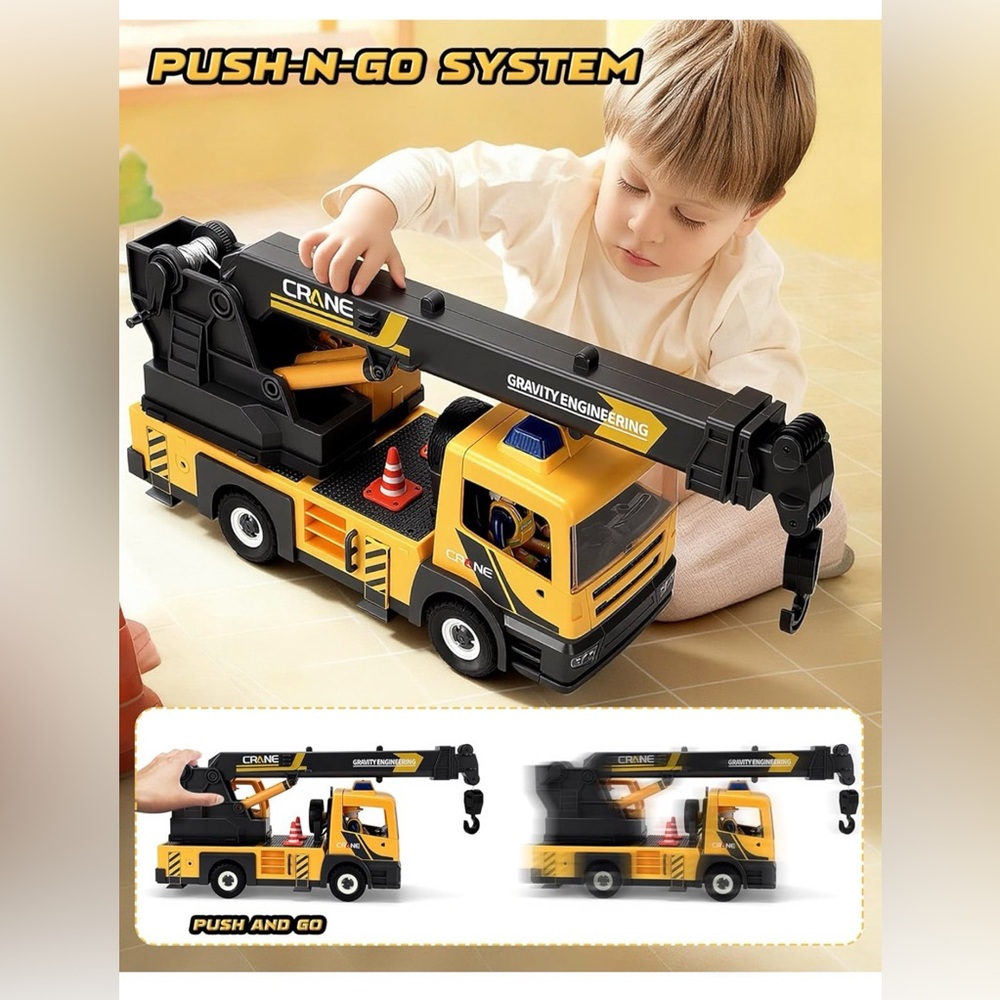 Coroiesty Engineering Vehicle Crane Truck with Lights & Sounds Brand New - Picture 7 of 12